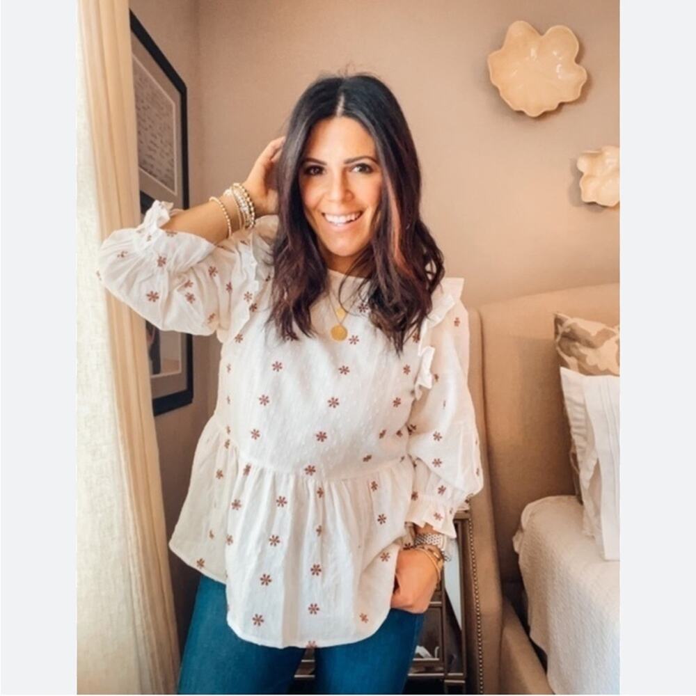 Universal Thread Floral Ruffle Peasant Blouse